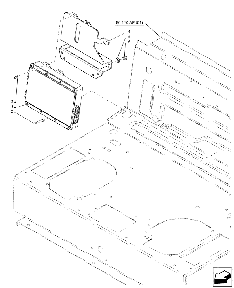 Схема запчастей Case IH FARMALL 120C - (55.036.AI[01]) - VAR - 337323, 743560 - FRONT, BRAKE, CONTROL UNIT, HI-LO, W/O CAB (55) - ELECTRICAL SYSTEMS