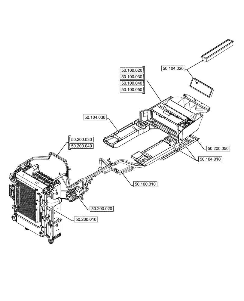 Схема запчастей Case IH OPTUM 300 CVT - (50.000.00) - SECTION INDEX - CAB CLIMATE CONTROL (50) - CAB CLIMATE CONTROL