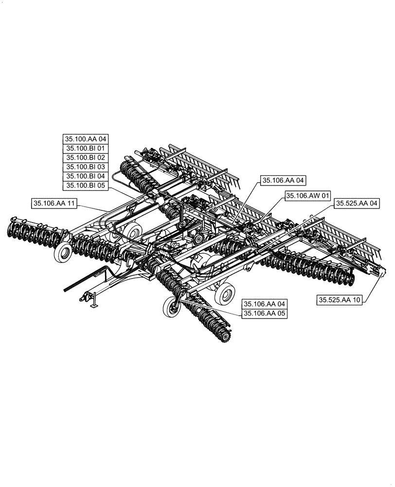 Схема запчастей Case IH TRUE-TANDEM 375 - (00.000.35) - PICTORIAL INDEX - HYDRAULIC SYSTEMS (00) - GENERAL & PICTORIAL INDEX