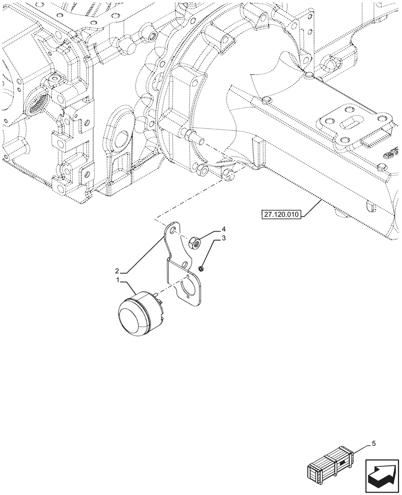 Схема запчастей Case IH FARMALL 110U - (55.408.080) - VAR - 332692 - REVERSE ALARM, LAMP REFLECTOR, WIRE HARNESS, NA (55) - ELECTRICAL SYSTEMS