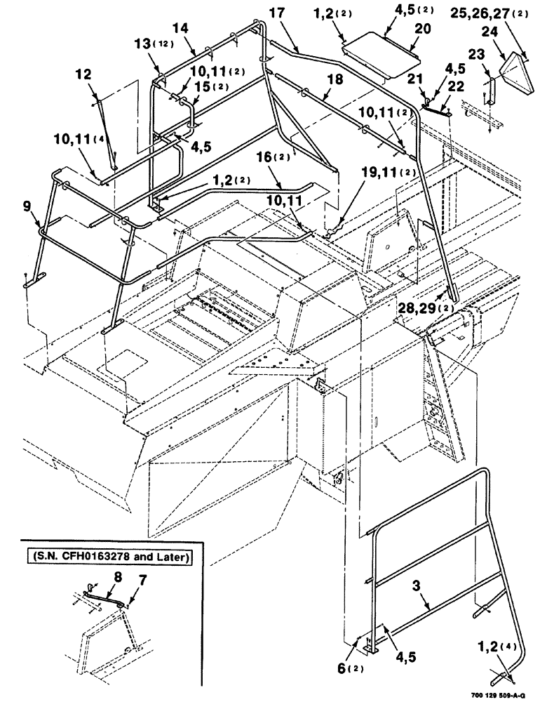 Схема запчастей Case IH 8575 - (07-016) - HAND RAILS AND MOUNTING ASSEMBLY (12) - MAIN FRAME