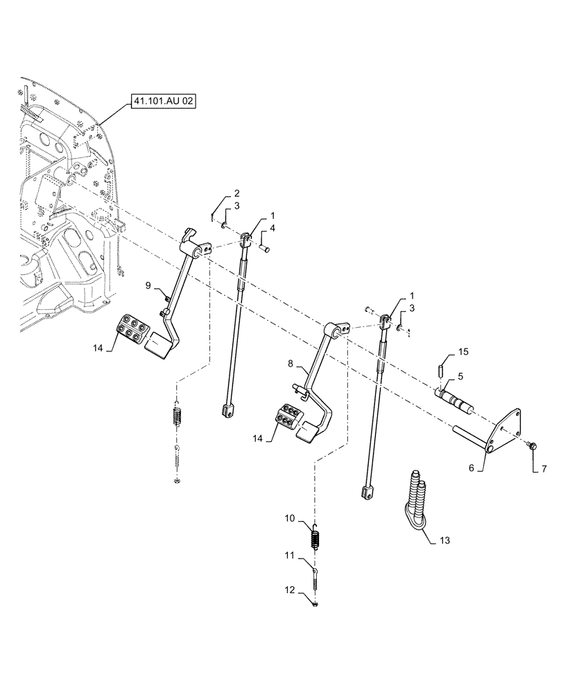Схема запчастей Case IH FARMALL 40C - (33.120.AG[06]) - FRONT BRAKE PEDAL, FARMALL 40C, 50C (33) - BRAKES & CONTROLS