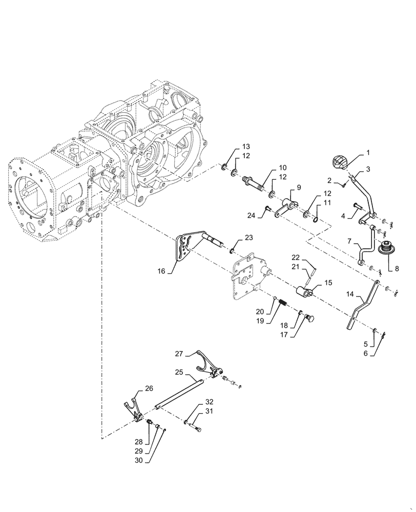 Схема запчастей Case IH FARMALL 40C - (21.130.BC[05]) - SHIFTING UNIT, RANGE GEAR, MECH, FARMALL 40C, 50C (21) - TRANSMISSION