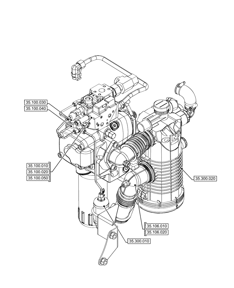 Схема запчастей Case IH OPTUM 300 CVT - (35.000.00[01]) - SECTION INDEX - HYDRAULIC SYSTEMS (35) - HYDRAULIC SYSTEMS