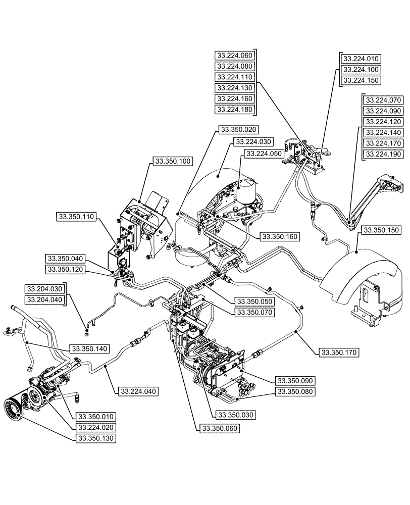 Схема запчастей Case IH OPTUM 300 CVT - (33.000.00[01]) - SECTION INDEX - BRAKES & CONTROLS (33) - BRAKES & CONTROLS
