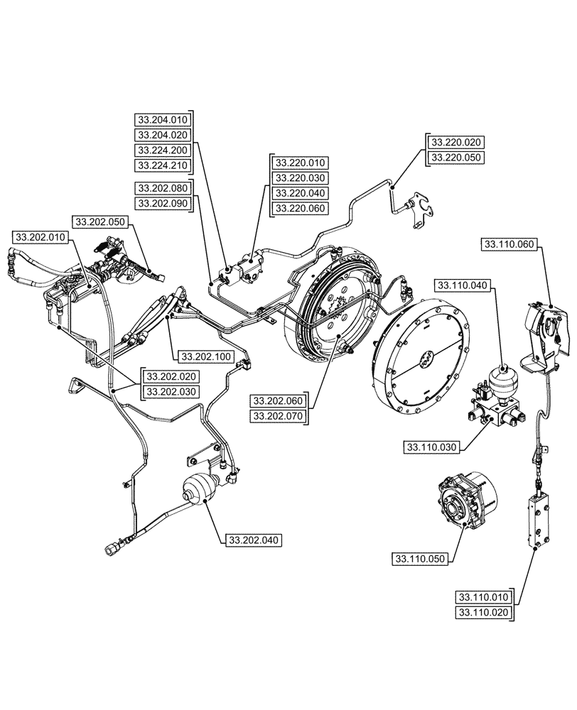 Схема запчастей Case IH OPTUM 300 CVT - (33.000.00[02]) - SECTION INDEX - BRAKES & CONTROLS (33) - BRAKES & CONTROLS