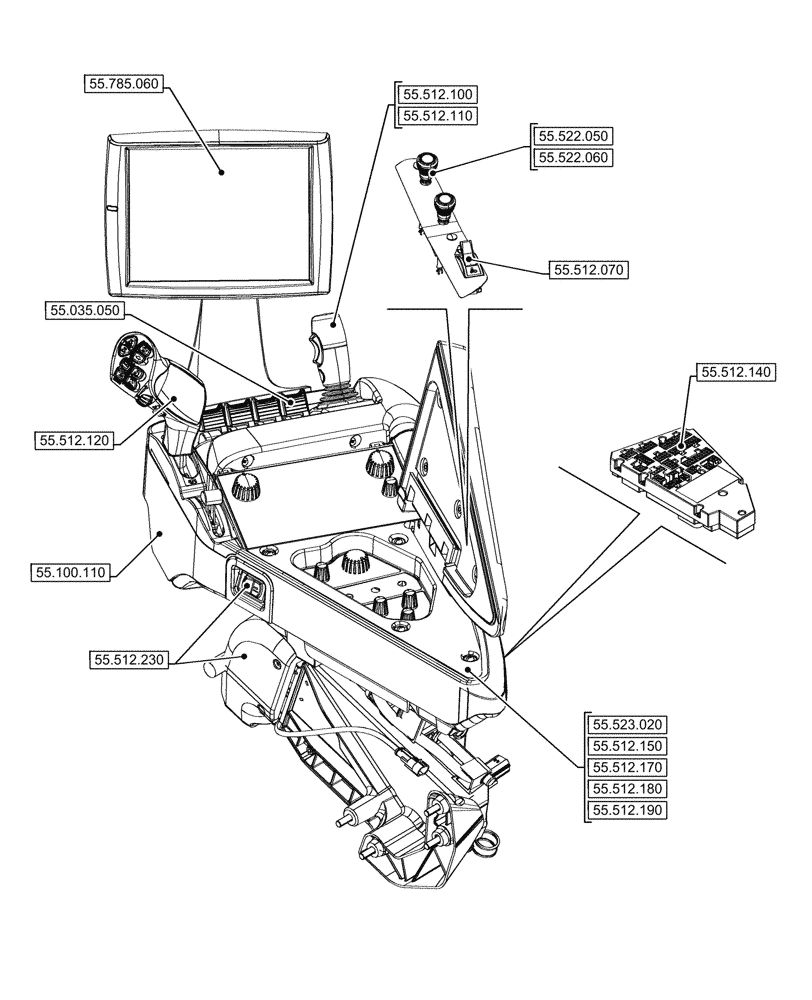 Схема запчастей Case IH OPTUM 300 CVT - (55.000.00[06]) - SECTION INDEX - ELECTRICAL SYSTEMS (55) - ELECTRICAL SYSTEMS