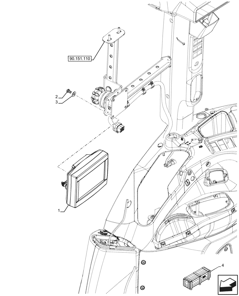 Схема запчастей Case IH FARMALL 110U - (55.640.040) - VAR - 336612 - MONITOR, GPS RECEIVER (55) - ELECTRICAL SYSTEMS
