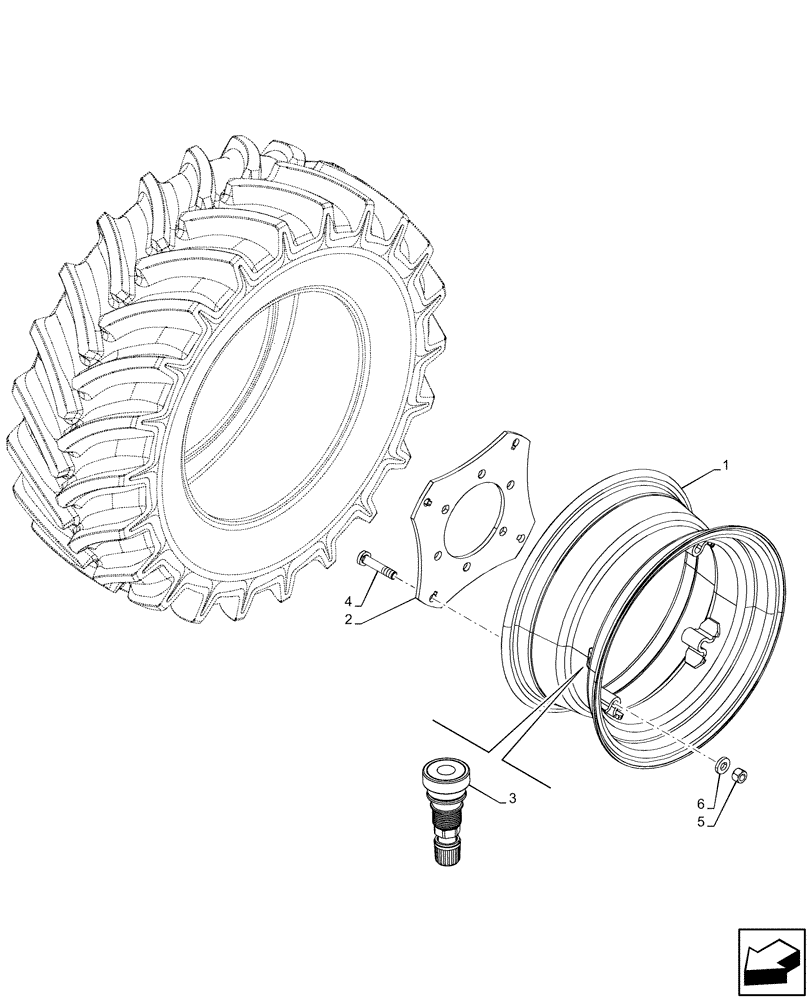 Схема запчастей Case IH FARMALL 90N - (44.511.110) - VAR - 8809401 -FRONT, WHEEL (W9X18) (44) - WHEELS