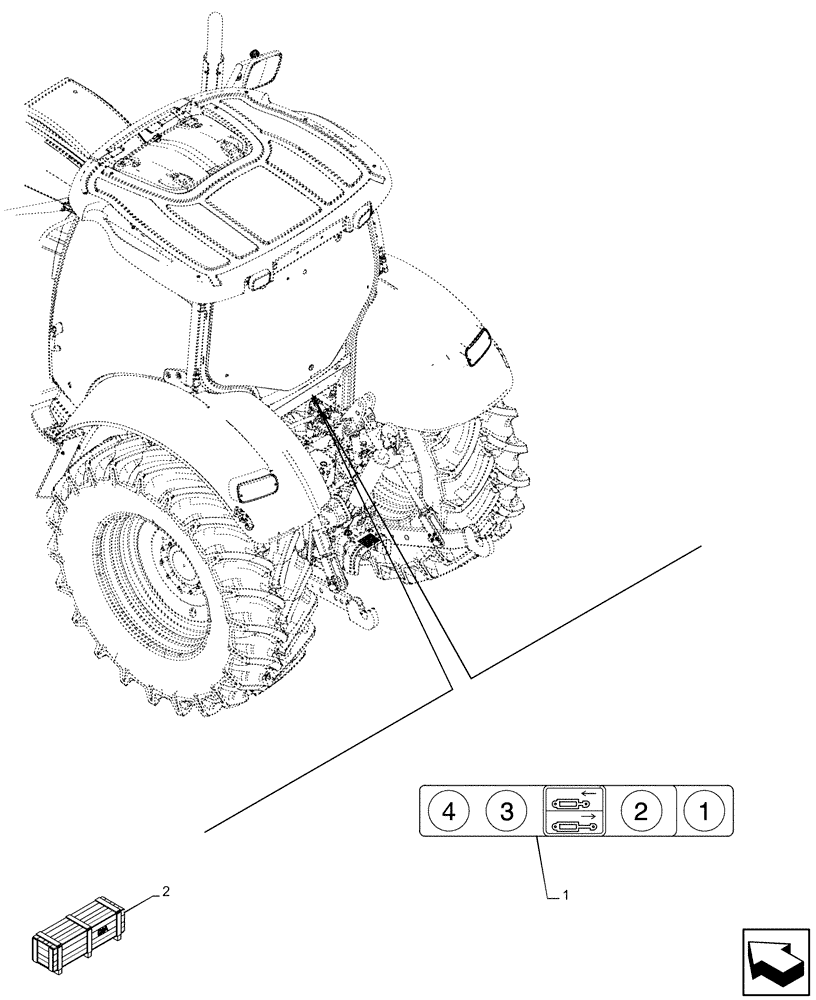 Схема запчастей Case IH PUMA 200 CVT - (90.108.AA[19]) - VAR - 391165, 758059, 758060 - DECAL, 4 REMOTE CONTROL VALVES (90) - PLATFORM, CAB, BODYWORK AND DECALS