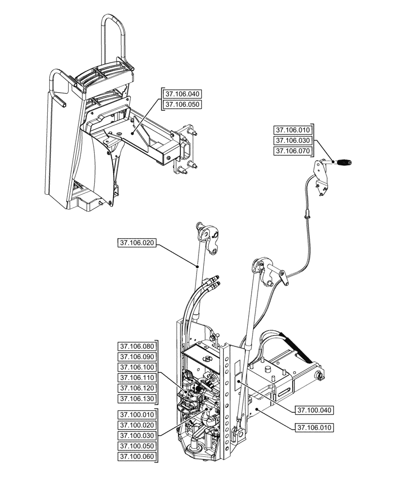 Схема запчастей Case IH OPTUM 300 CVT - (37.000.00[03]) - SECTION INDEX - HITCHES, DRAWBARS AND IMPLEMENT COUPLINGS (37) - HITCHES, DRAWBARS & IMPLEMENT COUPLINGS