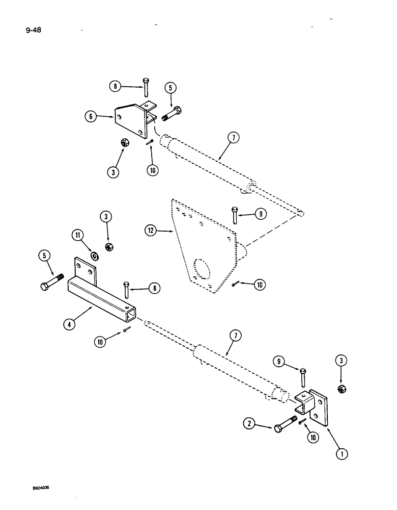 Схема запчастей Case IH 1010 - (9-048) - REEL FORE AND AFT ADJUSTMENT, HYDRAULIC (58) - ATTACHMENTS/HEADERS