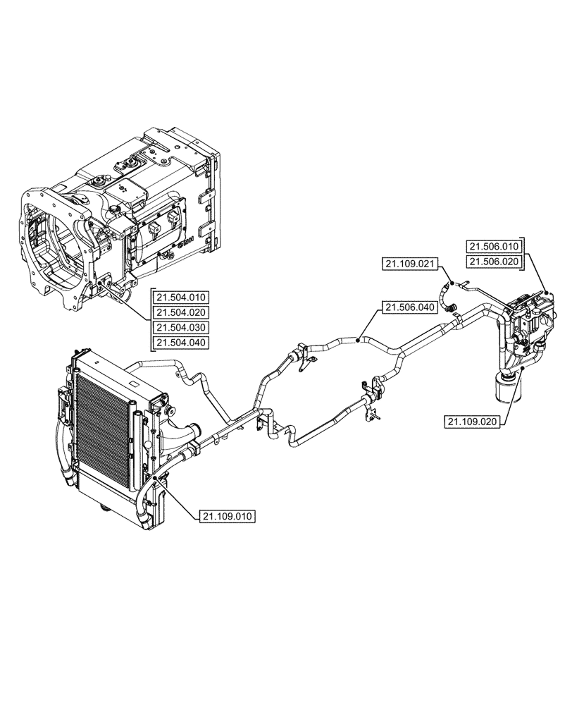 Схема запчастей Case IH OPTUM 300 CVT - (21.000.00[01]) - SECTION INDEX - TRANSMISSION (21) - TRANSMISSION