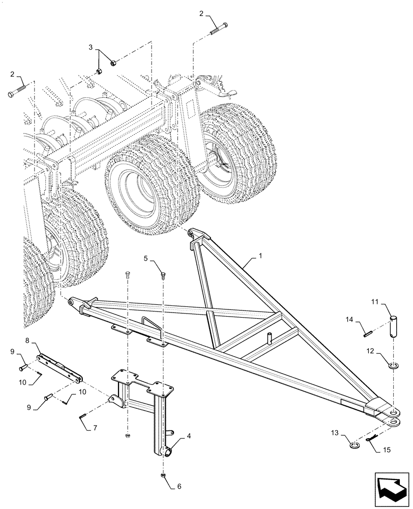 Схема запчастей Case IH 500 - (37.100.AA[01]) - REAR HITCH TOW BEHIND AIR CART (37) - HITCHES, DRAWBARS & IMPLEMENT COUPLINGS