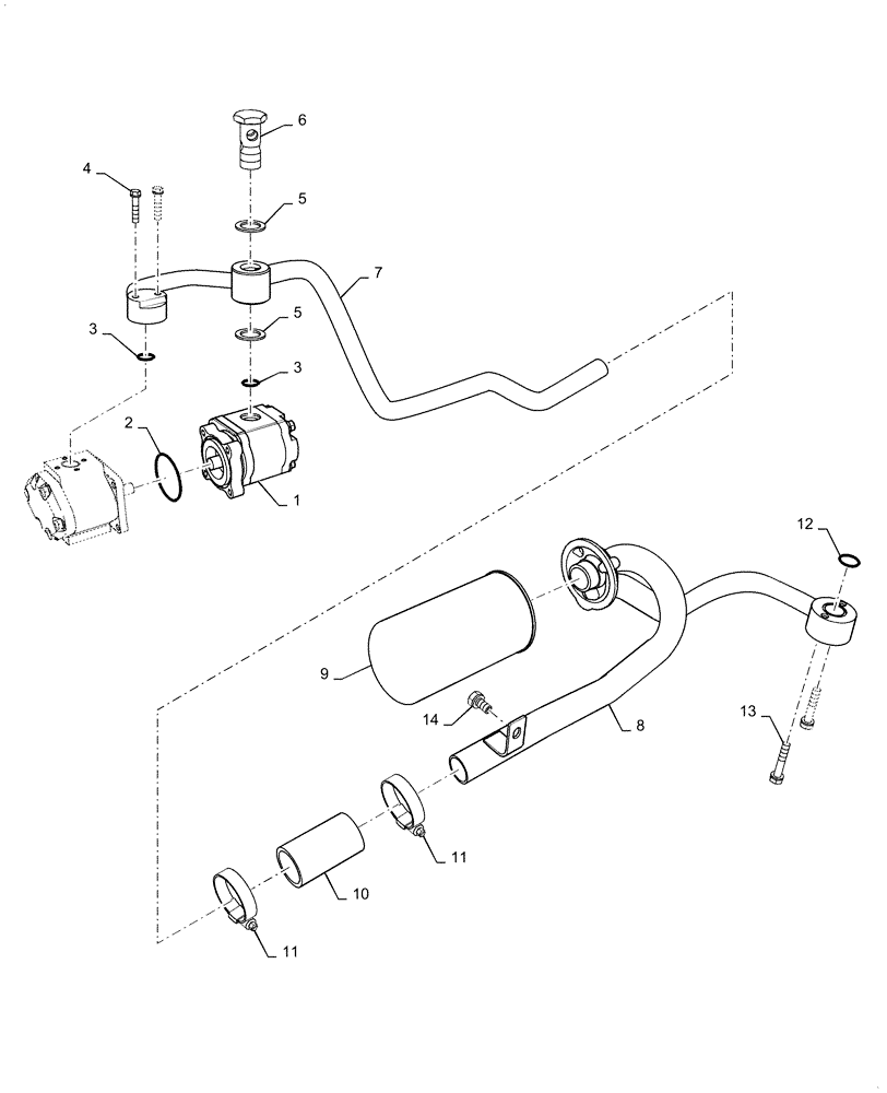 Схема запчастей Case IH FARMALL 50C - (35.100.AH[01]) - HYDRAULIC SUCTION LINES, FARMALL 40C, 50C (35) - HYDRAULIC SYSTEMS