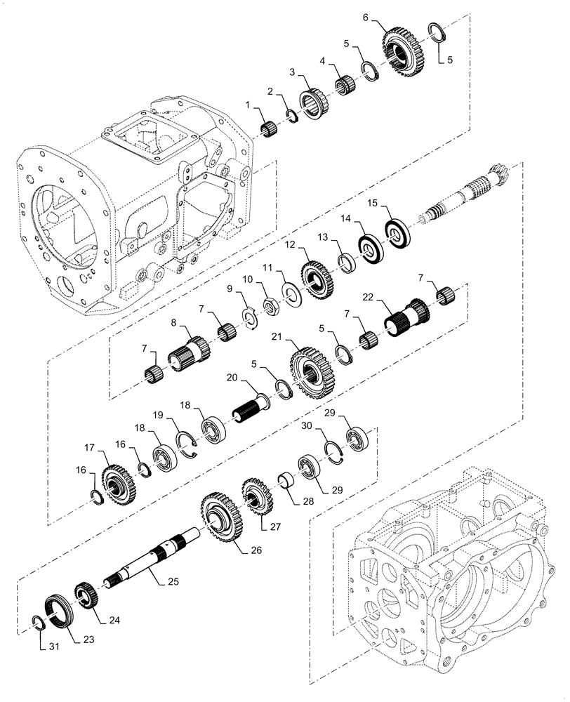 Схема запчастей Case IH FARMALL 45C - (21.140.050) - RANGE GEAR, SHAFT, MECHANICAL TRANSMISSION (21) - TRANSMISSION