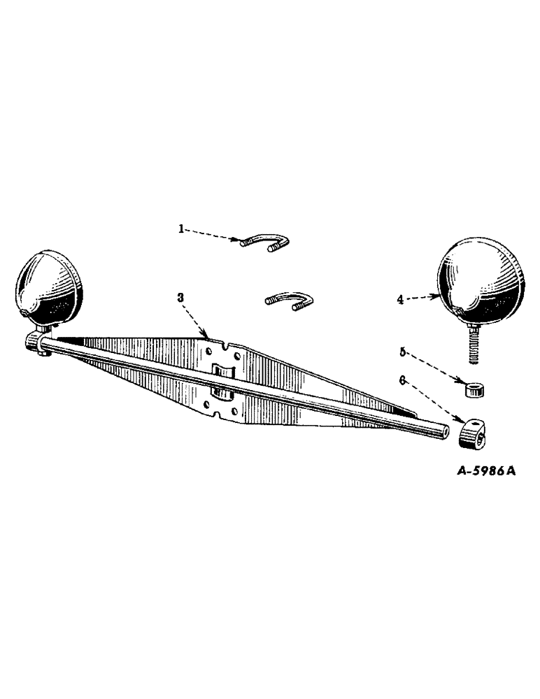 Схема запчастей Case IH FARMALL MDV - (154) - ELECTRICAL SYSTEM, CARBURETED AND DIESEL ENGINES, HEADLIGHT OR REAR LIGHT SUPPORTS (06) - ELECTRICAL SYSTEMS