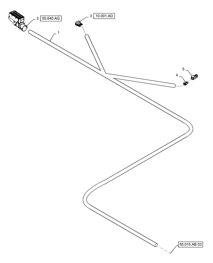 Схема запчастей Case IH 5140 - (55.015.AB[02]) - WIRE HARNESS, ENGINE (55) - ELECTRICAL SYSTEMS