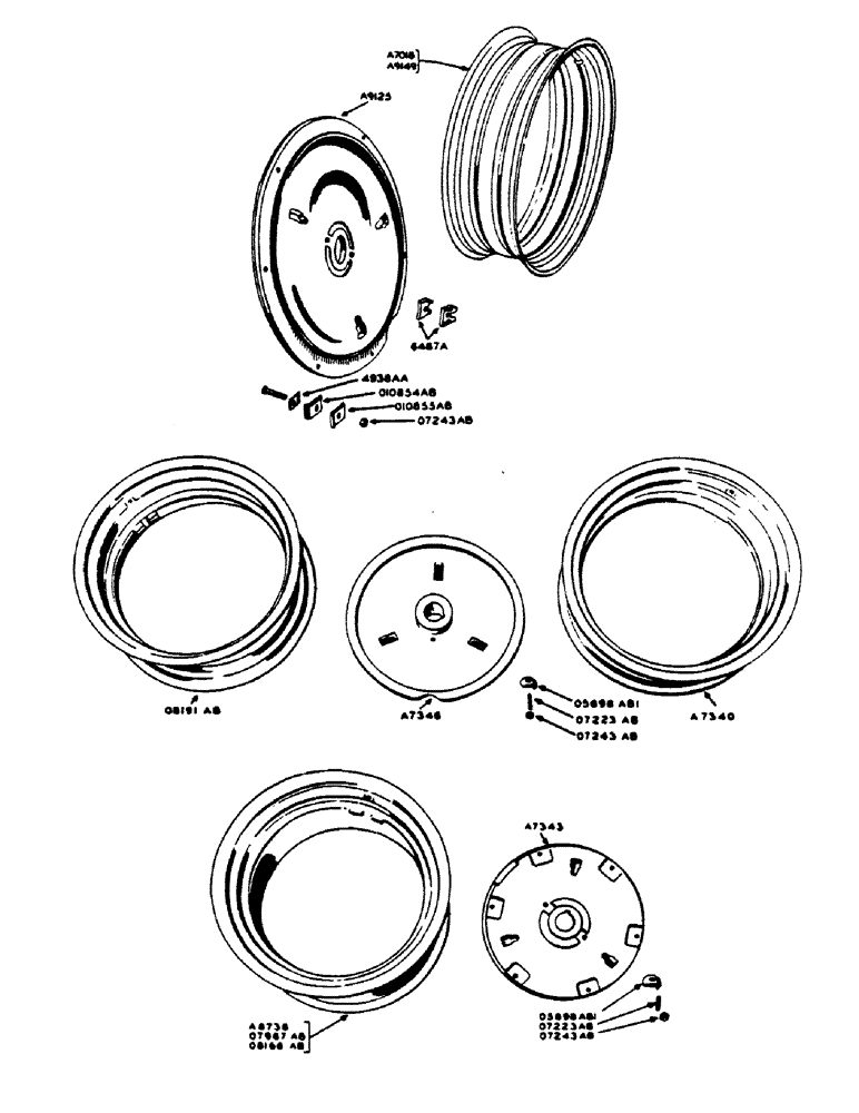 Схема запчастей Case IH 400-SERIES - (140) - PNEUMATIC REAR WHEELS, FOR STANDARD FOUR WHEEL AND ORCHARD TRACTORS (06) - POWER TRAIN