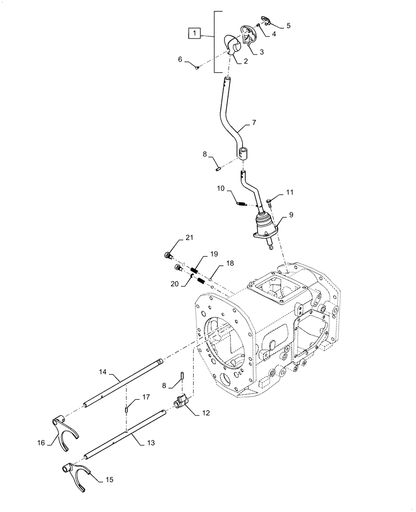 Схема запчастей Case IH FARMALL 45C - (21.140.060) - SHIFT LEVER & FORK, MAIN GEAR, MECHANICAL TRANSMISSION (21) - TRANSMISSION