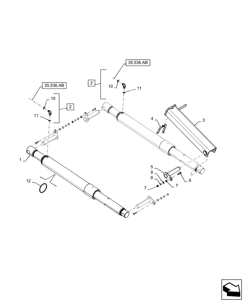 Схема запчастей Case IH 9230 - (35.410.AI[01]) - VAR - 722742, 425546, 722744, 425547, 425070, 425224, 425548, 425225, 425549 - LIFT CYLINDER, FEEDER (35) - HYDRAULIC SYSTEMS