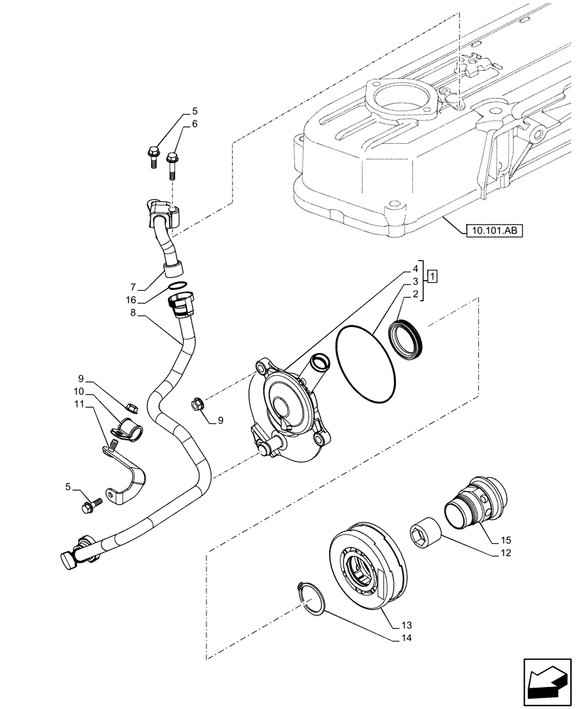 Схема запчастей Case IH F5HFL463A F012 - (10.304.AP) - BREATHER (10) - ENGINE
