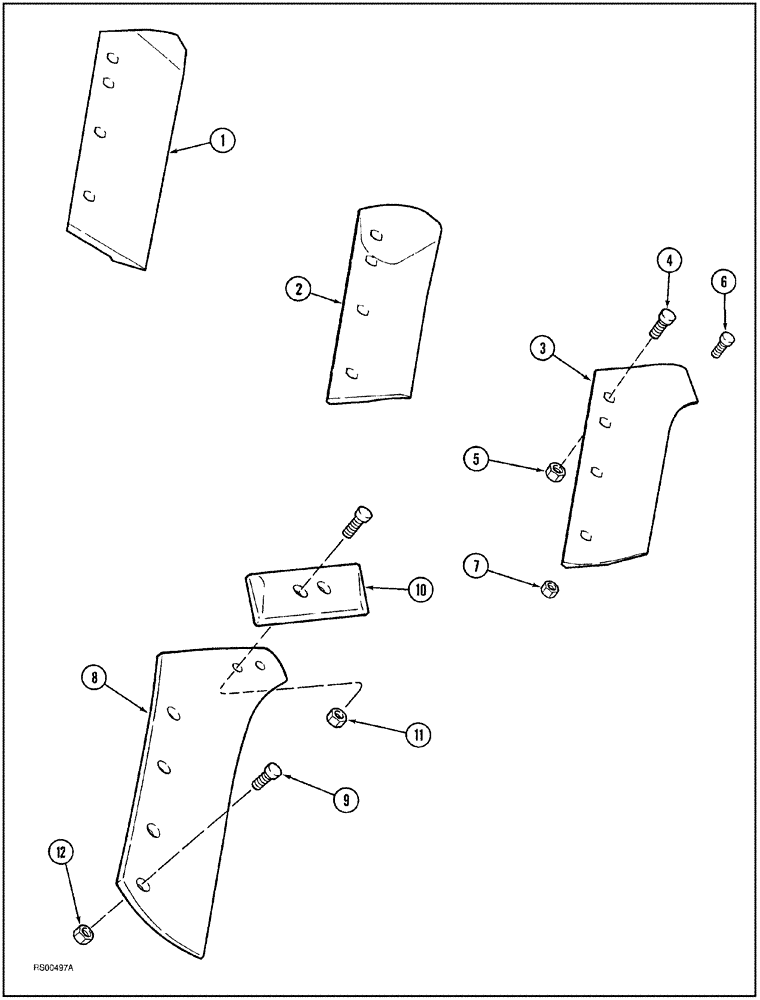 Схема запчастей Case IH 7500 - (09-20) - MOLDBOARD PLOW, SUPER CHIEF AND EUROPEAN STYLE SHARES (09) - CHASSIS/ATTACHMENTS