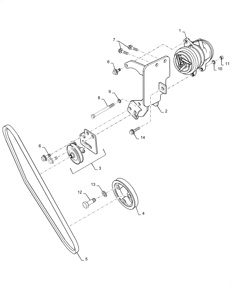 Схема запчастей Case IH FARMALL 50C - (50.200.AA) - AIR CONDITIONING, AIR COMPRESSOR, FARMALL 40C, 50C (50) - CAB CLIMATE CONTROL