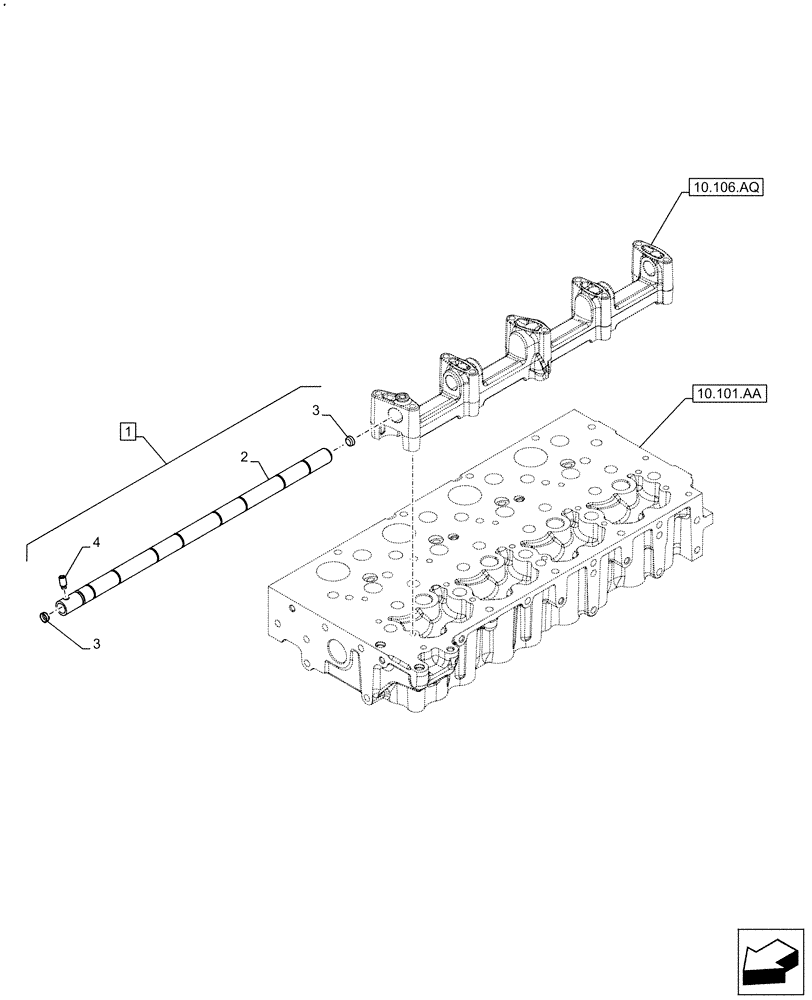Схема запчастей Case IH F5HFL463A F012 - (10.106.AP) - ROCKSHAFT (10) - ENGINE