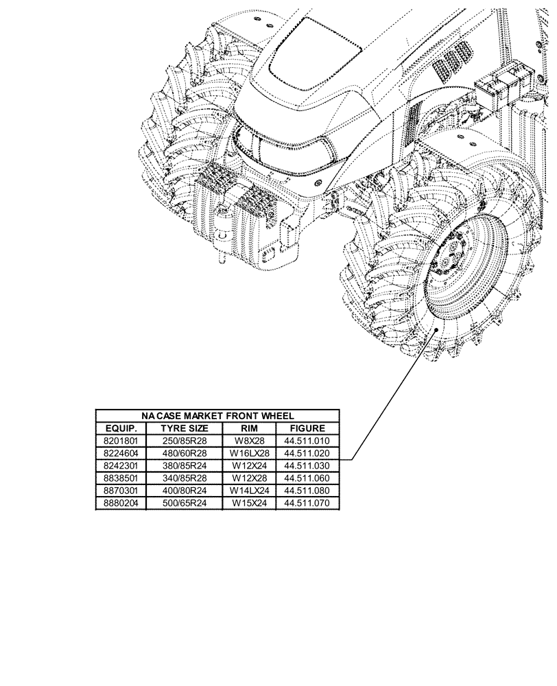 Схема запчастей Case IH FARMALL 110U - (44.000.00[03]) - SECTION INDEX - WHEELS (44) - WHEELS