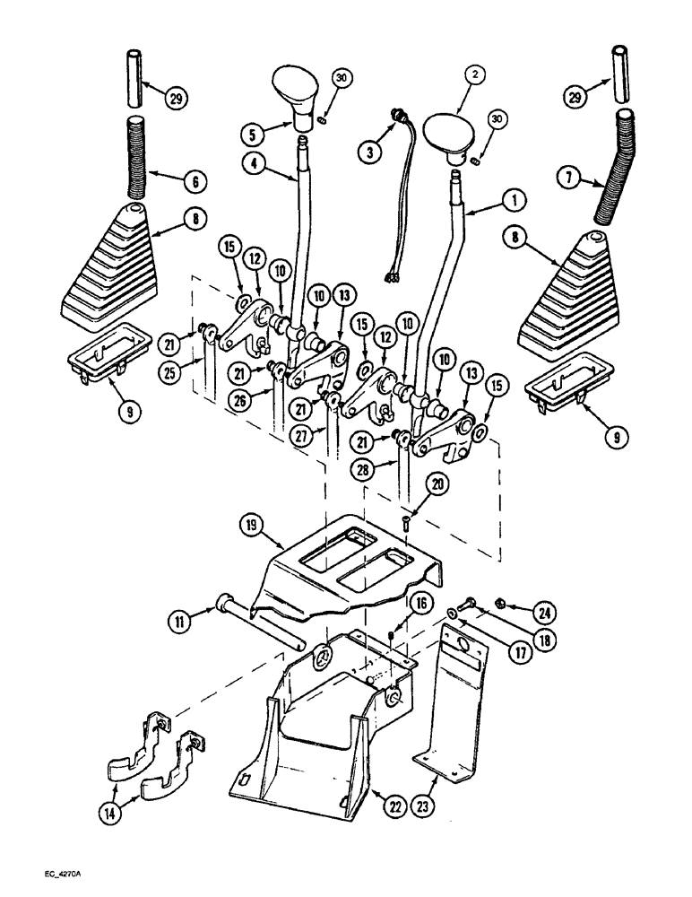 Схема запчастей Case IH 4230 - (6-068) - TRANSMISSION SHIFT CONTROL, EXTERNAL, TRACTOR WITH CAB (06) - POWER TRAIN