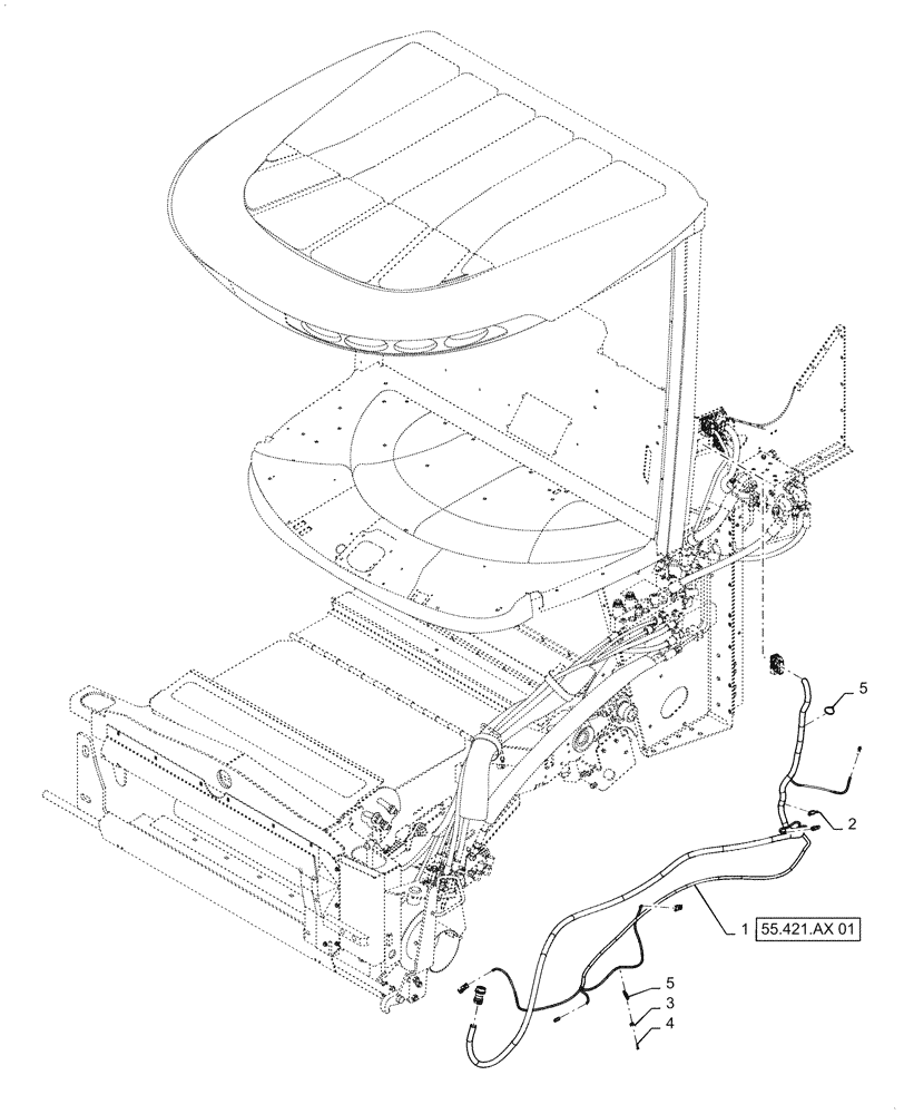 Схема запчастей Case IH 7140 - (55.101.AC[08]) - WIRE HARNESS, FEEDER (55) - ELECTRICAL SYSTEMS