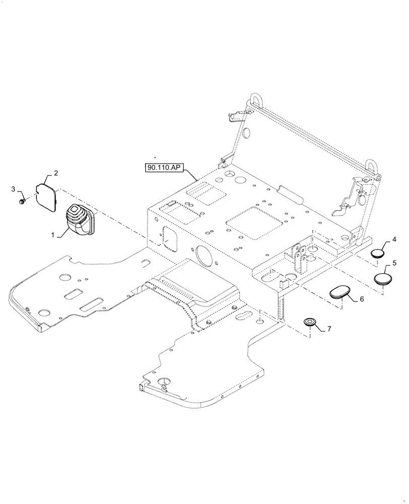 Схема запчастей Case IH FARMALL 30C - (90.110.AA) - PLATFORM (90) - PLATFORM, CAB, BODYWORK AND DECALS