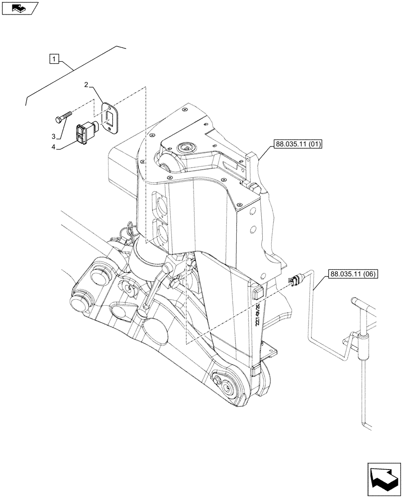 Схема запчастей Case IH PUMA 200 - (88.035.11[10]) - DIA KIT - FRONT HPL FOR SUSPENDED AND STD AXLES, LESS PTO, LESS COUPLER - SWITCH (88) - ACCESSORIES