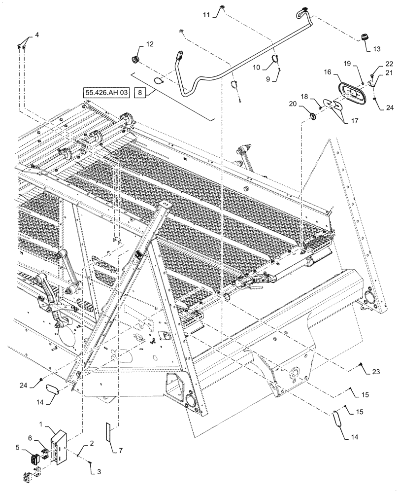 Схема запчастей Case IH 7140 - (74.114.AU[02]) - SIEVE ADJUSTMENT SWITCH, REMOTE CONTROL (74) - CLEANING