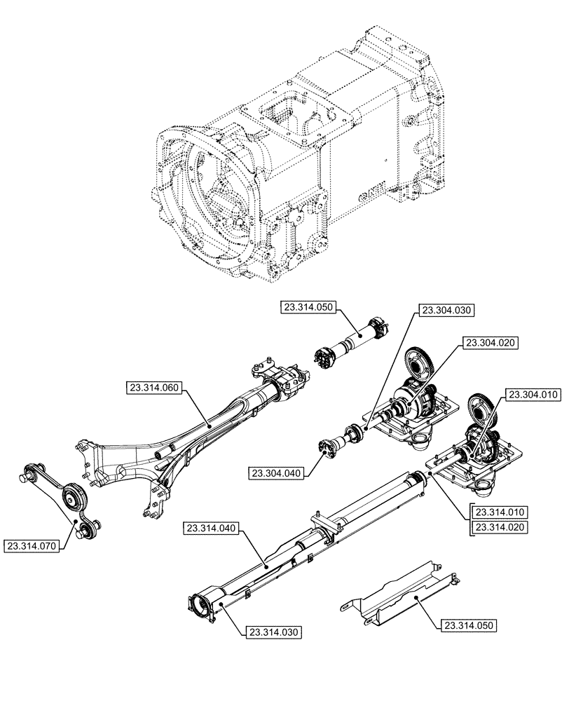 Схема запчастей Case IH FARMALL 120U - (23.000.00) - SECTION INDEX - 4WD LINES (23) - FOUR WHEEL DRIVE SYSTEM