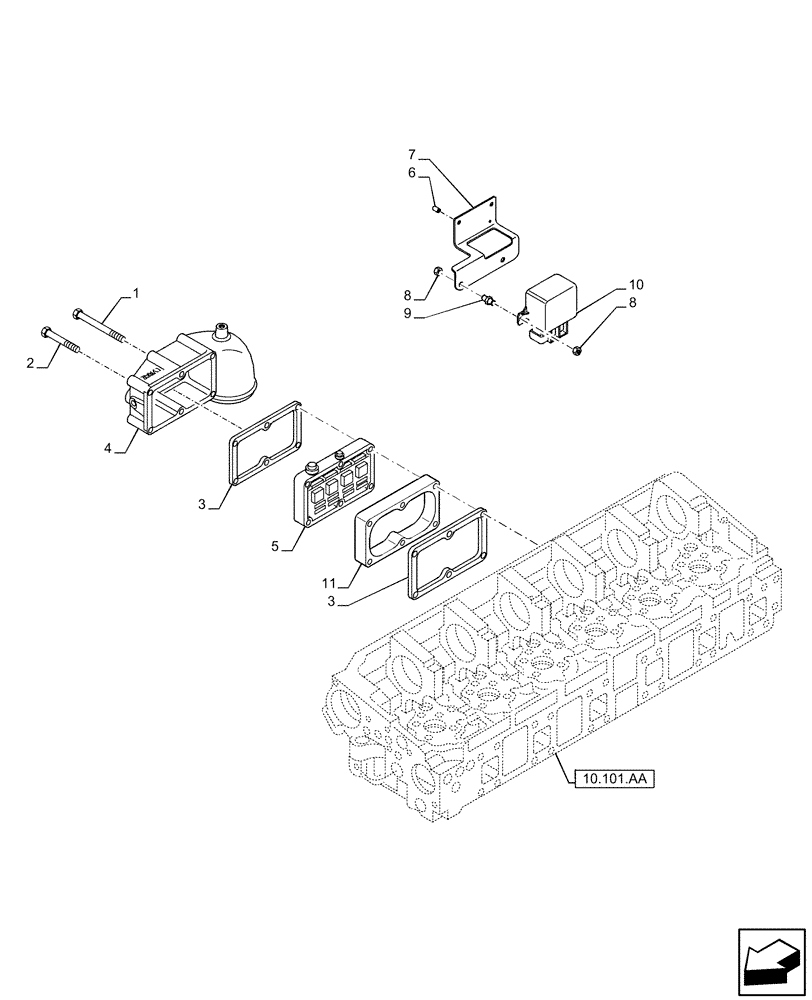 Схема запчастей Case IH F3GFE613A B003 - (10.254.AM) - INLET MANIFOLD (10) - ENGINE