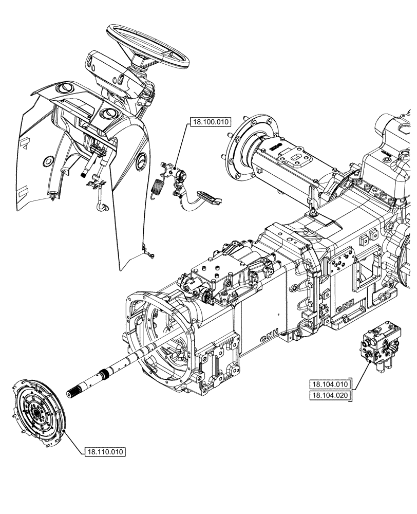 Схема запчастей Case IH FARMALL 120U - (18.000.00) - SECTION INDEX - CLUTCH (18) - CLUTCH