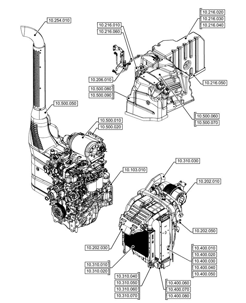Схема запчастей Case IH FARMALL 120U - (10.000.00[01]) - SECTION INDEX - ENGINE (10) - ENGINE