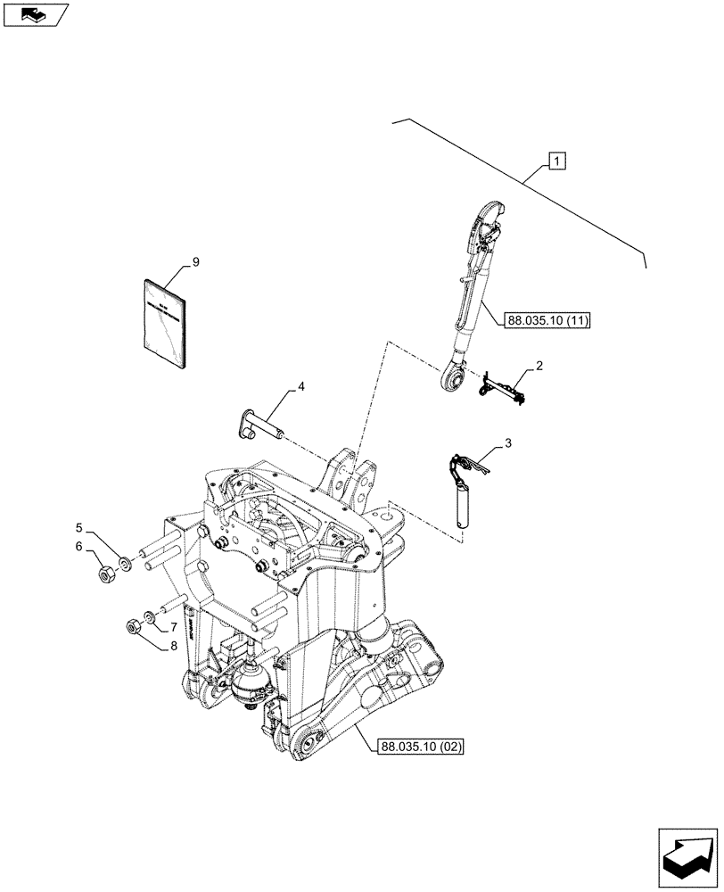 Схема запчастей Case IH PUMA 200 - (88.035.10[07]) - DIA KIT - FRONT HPL FOR SUSPENDED AND STD AXLES, LESS PTO, LESS COUPLER - LINK (88) - ACCESSORIES
