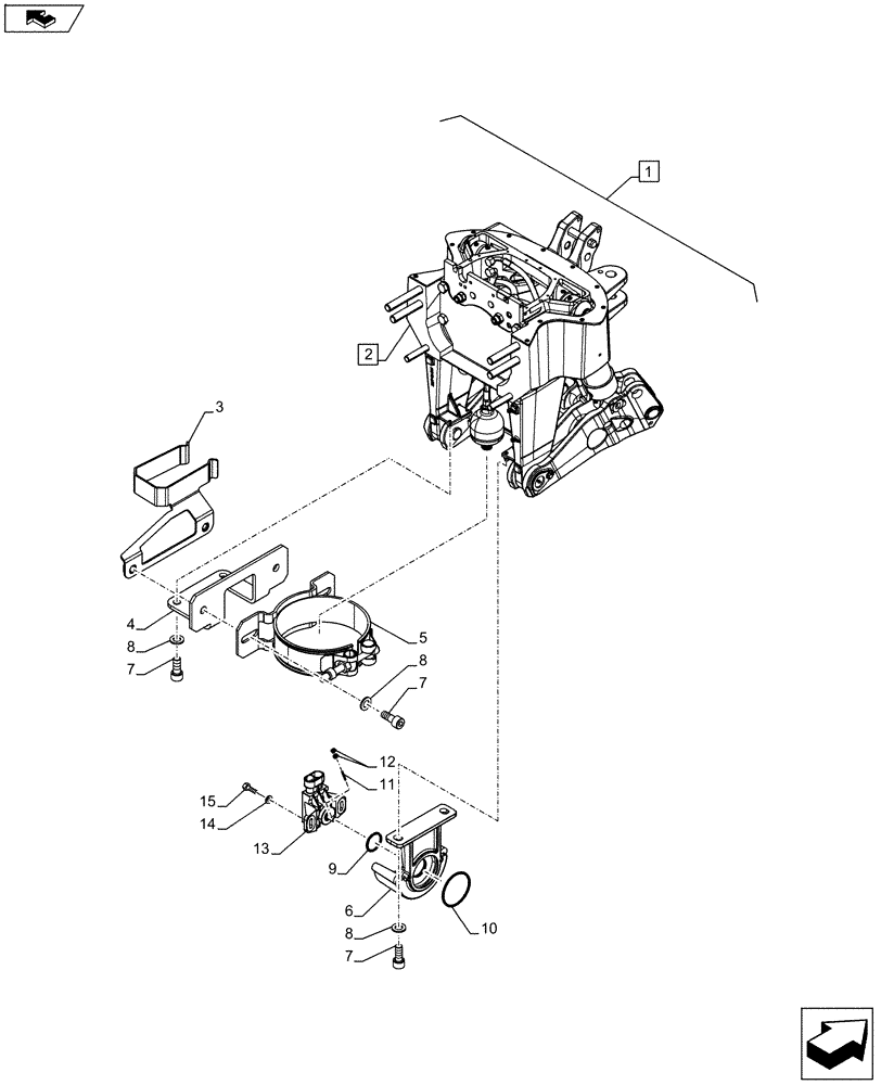 Схема запчастей Case IH PUMA 200 - (88.035.10[04]) - DIA KIT - FRONT HPL FOR SUSPENDED AND STD AXLES, LESS PTO, LESS COUPLER - BRACKET (88) - ACCESSORIES