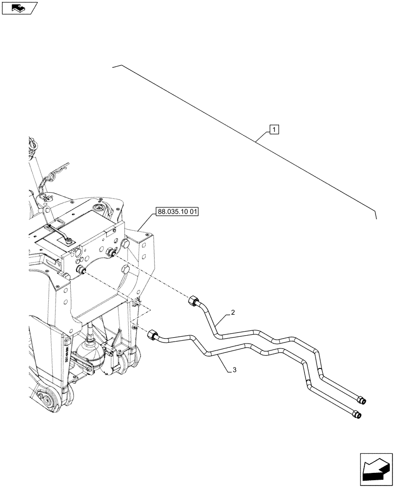 Схема запчастей Case IH PUMA 200 - (88.035.10[15]) - DIA KIT - FRONT HPL FOR SUSPENDED AND STD AXLES, LESS PTO, LESS COUPLER - TUBE (88) - ACCESSORIES