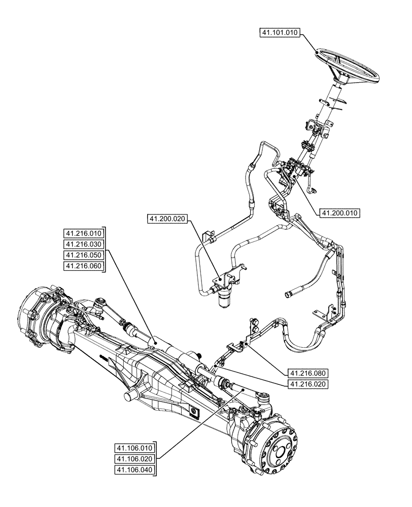 Схема запчастей Case IH FARMALL 120U - (41.000.00) - SECTION INDEX - STEERING (41) - STEERING