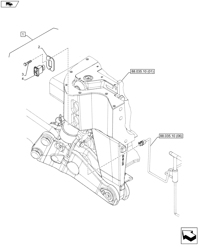 Схема запчастей Case IH PUMA 200 - (88.035.10[10]) - DIA KIT - FRONT HPL FOR SUSPENDED AND STD AXLES, LESS PTO, LESS COUPLER - SWITCH (88) - ACCESSORIES