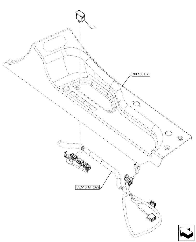 Схема запчастей Case IH FARMLIFT 635 - (55.512.CF[05]) - VAR - 702006 - REVERSIBLE FAN, PLUG (55) - ELECTRICAL SYSTEMS