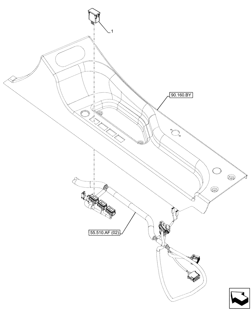 Схема запчастей Case IH FARMLIFT 635 - (55.512.CF[06]) - VAR - 702007 - AUXILIARY HYDRAULIC, REAR, PLUG (55) - ELECTRICAL SYSTEMS