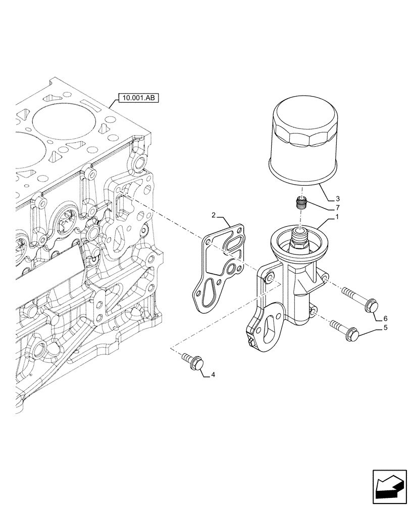 Схема запчастей Case IH F5DFL413J A011 - (10.304.AE) - ENGINE OIL FILTER (10) - ENGINE