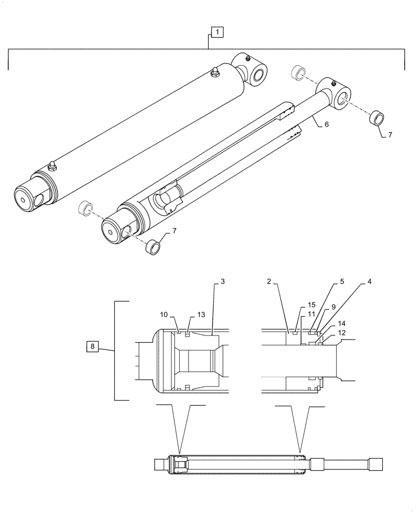 Схема запчастей Case IH LX730 - (35.701.020) - BOOM LIFT CYLINDER - MSL (35) - HYDRAULIC SYSTEMS