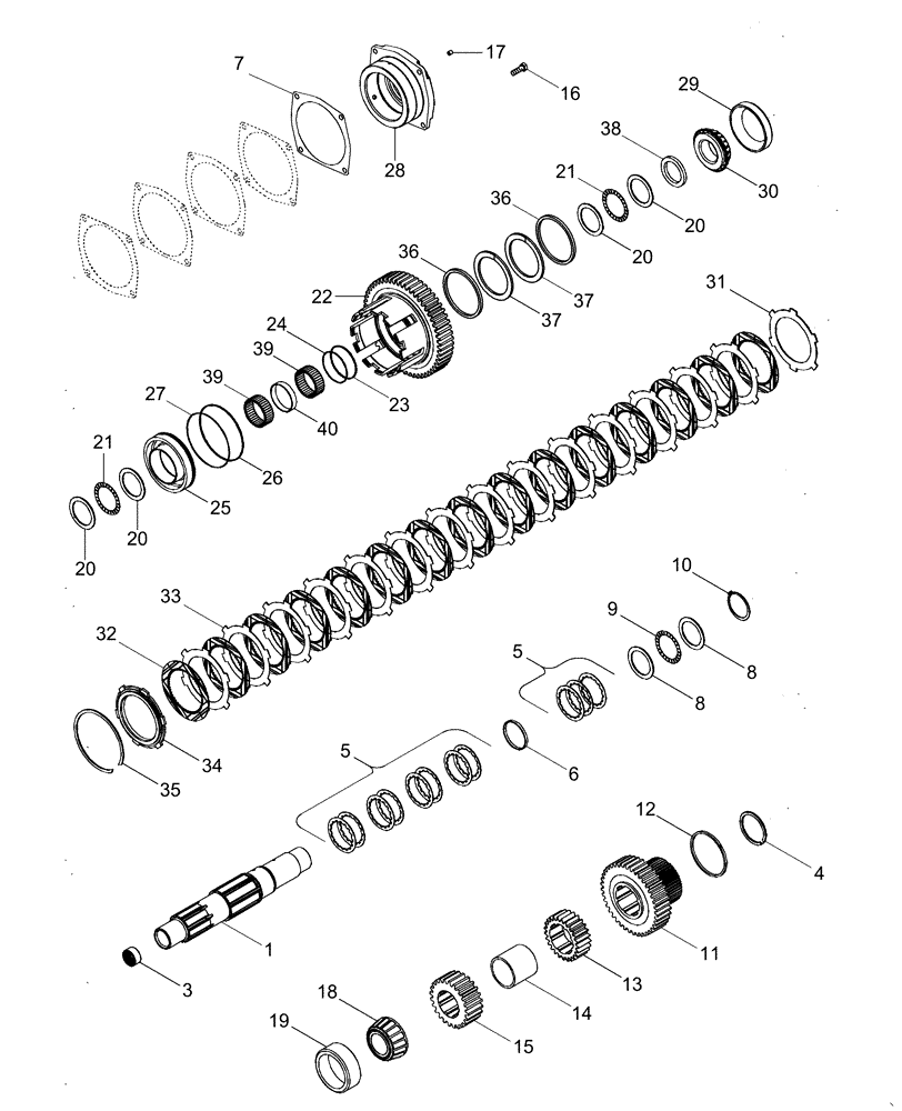 Схема запчастей Case IH MX245 - (06-16) - RANGE TRANSMISSION - COUNTERSHAFT (06) - POWER TRAIN