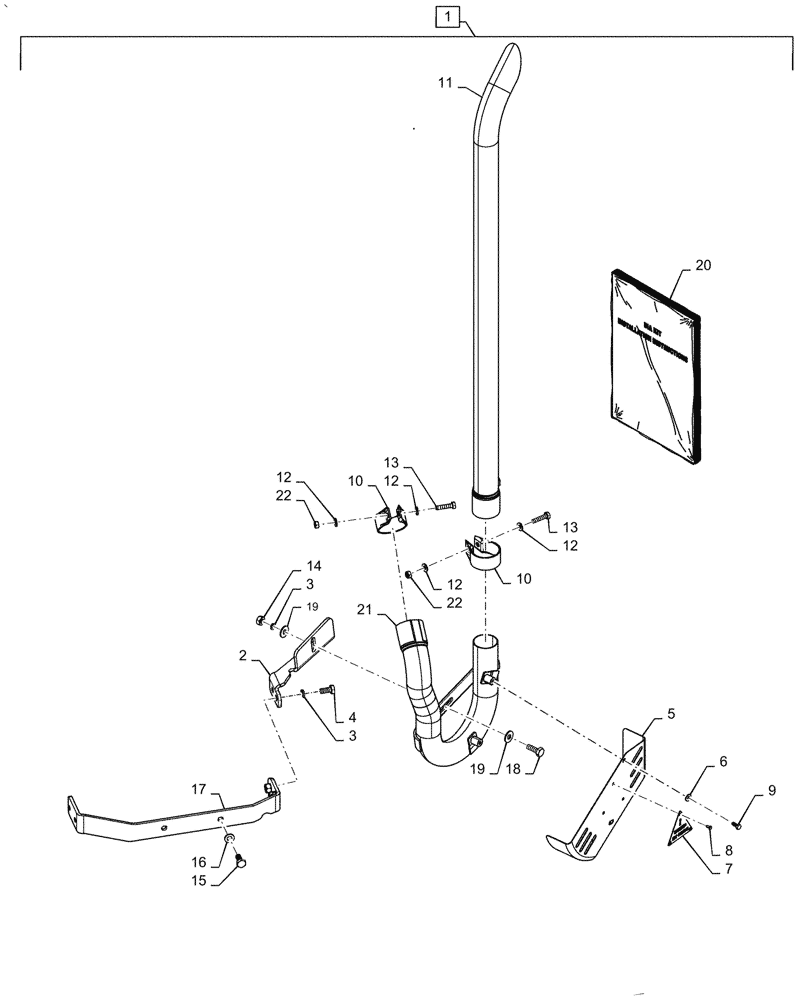 Схема запчастей Case IH FARMALL 50A - (88.100.10[02]) - DIA KIT, UPDRAFT EXHAUST WITHOUT LOADER (88) - ACCESSORIES